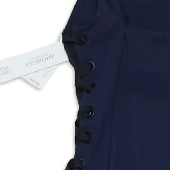 NWT Amoressa by Miraclesuit Bondi Moonraker Lace up Sides One-Piece Swimsuit - Picture 8 of 10